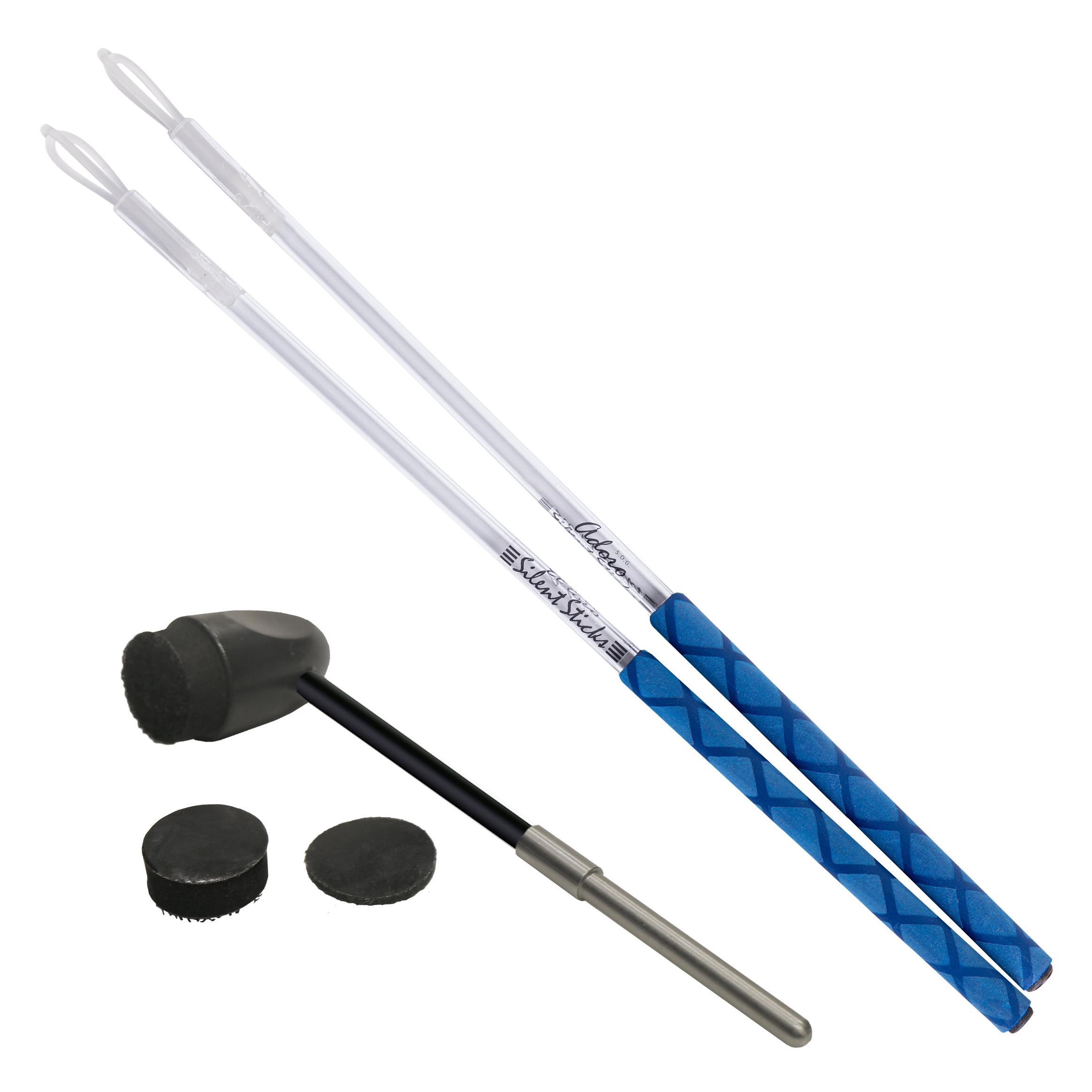 Beater & Silent-E-Sticks Set - Adoro Custom Drum Shop